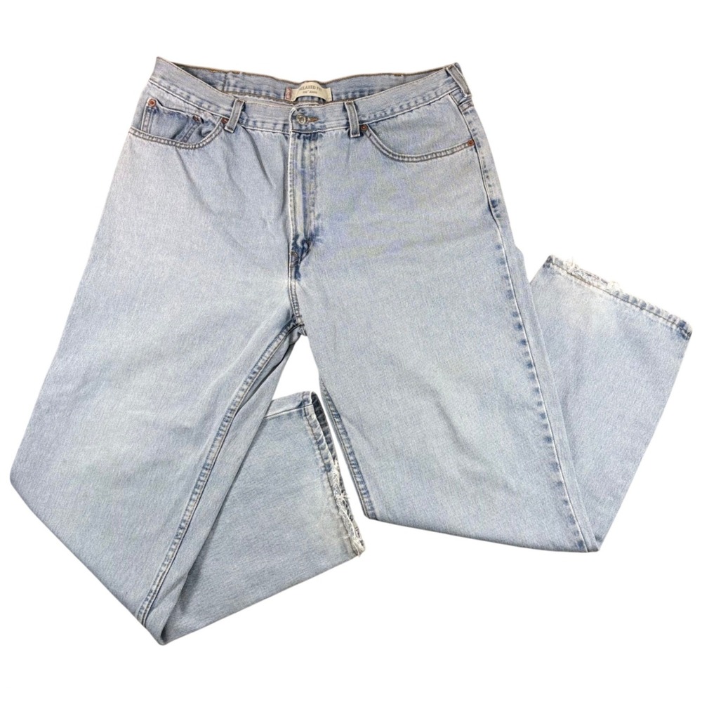 Levis Jeans 550 Relaxed Fit Mens W40 L32 Light Wash Blue Cotton Denim Y2K 90s
